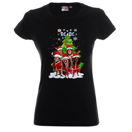  Коледна AC DC дамска тениска