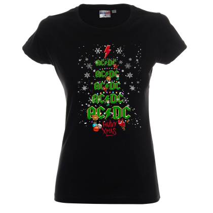  Коледна AC DC Christmas дамска тениска