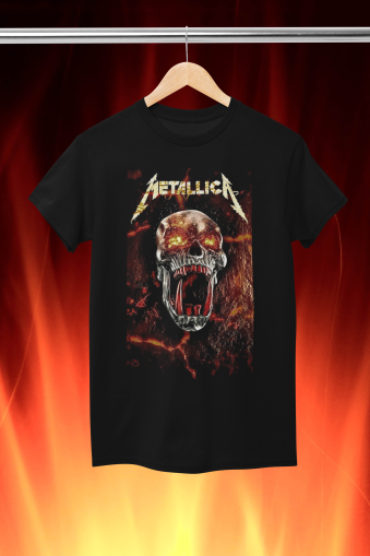 Тениска Metallica  - Skeletone on Fire